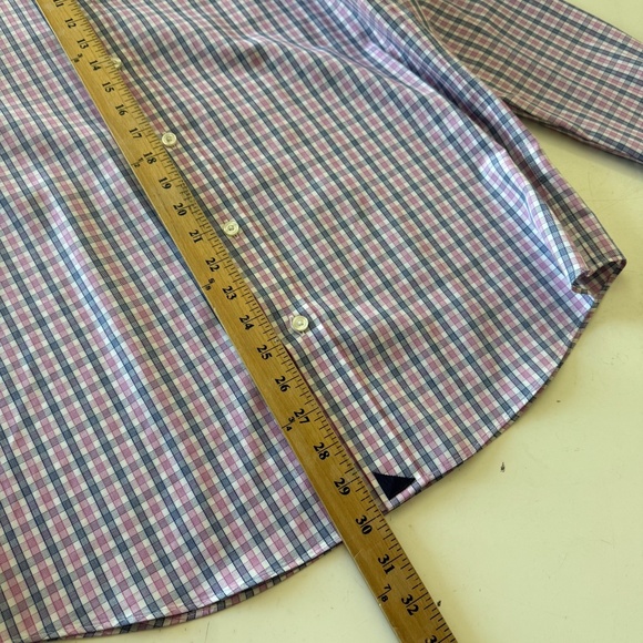 UNTUCKit Dolcetto Slim Fit Pink & Navy Plaid WF Button Up Shirt Mens LARGE - Picture 7 of 8